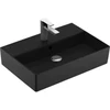 Image de V&B Memento 2.0 Lavabo 60x42 cm, robinetterie, avec trop-plein, noir pur C-plus