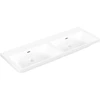 Image de V&B Meuble double vasque Subway 3.0 130x47 cm, angle, avec trop-plein, blanc C-plus
