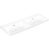 Image de V&B Meuble double vasque Subway 3.0 130x47 cm, angle, avec trop-plein, blanc pierre C-plus