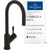 Image de Villeroy & Boch Umbrella Flex robinetterie de cuisine haute pression, robinetterie d’évier avec douchette extractible et plage de pivotement de 360°, économie d’eau, hauteur du bec 220 mm, Noir Mat
