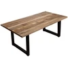 Image de Sit Garden - Table avec plateau en manguier plateau naturel cadre noir antique - 160x90x77 cm OS
