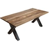 Image de Sit Garden - Table avec plateau en manguier plateau naturel cadre noir antique - 220x100x77 cm OS