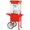 Image de Royal Catering Machine à pop-corn avec chariot 1500 W design rétro 195/235 °C 2 températures pour pop-corn sucré et salé Rouge