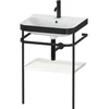 Image de Duravit Meuble vasque Happy D.2 Plus 57,5x49 cm, 1 trou, blanc brillant, avec console métal