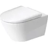 Image de WC mural Duravit D-Neo, chasse deau basse, sans rebord, sortie horizontale, Durafix, 370x540x400mm, 257709, Couleur: Blanc