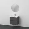 Image de Ensemble de Meubles D-Neo, lavabo de Meuble avec Meuble sous-lavabo Mural et Miroir LED (Rond), 650x2000mm, DE010904949, Couleur: Version