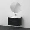Image de Ensemble de Meubles D-Neo, Meuble lavabo avec Meuble sous-lavabo Mural et Miroir LED (Rond), 1000x2000mm, DE011101616, Couleur: Version