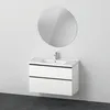 Image de Ensemble de Meubles D-Neo, Meuble lavabo avec Meuble sous-lavabo Mural et Miroir LED (Rond), 1000x2000mm, DE011101818, Couleur: Version
