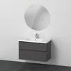 Image de Ensemble de Meubles D-Neo, Meuble lavabo avec Meuble sous-lavabo Mural et Miroir LED (Rond), 1000x2000mm, DE011104949, Couleur: Version