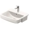 Image de Duravit No.1 lavabo semi-encastré, 1 trou pour robinet, avec trop-plein, 550x460mm, partie inférieure vitrée, blanc, 03765500002