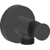 Image de Duravit Coude de raccordement pour flexible avec support douchette Noir mat - rosace ronde - UV0630009046