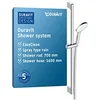 Image de Duravit Universal Système de douche, set de douche avec jet Rain, Barre de douche (700 mm) avec hauteur réglable pommeau de douche, Flexible de douche avec protection anti-torsion, chromé/blanc