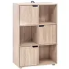 Image de WOLTU Bibliothèque Armoire Etagère de Rangement 59,6x29x91cm en MDF pour Salon Bureau avec 3 Portes 6 Compartiments,SK001hei