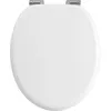 Image de WOLTU Abattant WC Couvercle WC en Bois MDF Soft Close avec Frein de Chute pour Couvette en O Siège de Toilette Charnières Zinguées et Inoxyables Ajustables, Montage par-Dessous