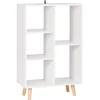 Image de WOLTU Bibliothèque à 5 Niveaux, Étagère à Livres sur Pied en Panneaux de Paricules, Étagère de Rangement avec Pieds en Bois Massif pour Salon Chambre Bureau, Blanc, 60x95x30cm, SK011ws
