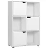 Image de WOLTU Bibliothèque Armoire Étagère de Rangement 59,6x29x91cm en MDF pour Salon Bureau avec 3 Portes 6 Compartiments SK001ws