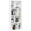 Image de WOLTU Bibliothèque Étagère Rangement, Étagère à 8 Compartiments, à 4 Niveaux, Blanc, en Bois d’Ingénierie, 60x29x143,5 cm, SK032ws