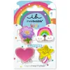 Image de invisibobble Clipstar Kids Happy World Lot de 4 barrettes à cheveux pour enfants   Motif arc-en-ciel, étoile, coeur et fleur   Pinces à cheveux antidérapantes pour des cheveux sains   Parfait pour les