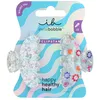 Image de invisibobble CLIPSTAR Cosmic Glow Lot de 2 pinces à cheveux, taille M, en argent scintillant avec paillettes, smileys et coeurs, accessoire de cheveux ludique pour des styles confiants