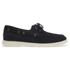 Image de BOSS pour homme. 50563130 Chaussures de bateau en daim contrasté bleu marine (42), Plat, Cuir, Lacets, Casuel