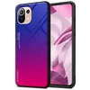 Image de cadorabo Housse Compatible avec Xiaomi Mi 11 Lite (4G / 5G) / 11 Lite NE en Violett - Rouge - Coque de Protection Bicolore en Silicone TPU et Dos en Verre trempé