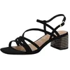 Image de Sandale femme Tamaris à talon bloc en cuir noir 40 EU