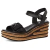 Image de Tamaris Femme Damen 1-28310-44 Sandale cale, Noir, 39 EU