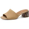 Image de Tamaris Mule femme à talon bloc en cuir beige 37 EU