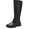 Image de Tamaris Comfort bottes hautes femme sans talon avec fermeture éclair et boucles, Black, 37 EU