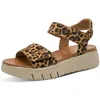 Image de Tamaris Comfort sandales plates femme cuir plateformes, Leopard, 37 EU