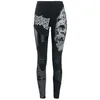 Image de Rock Rebel by EMP Femme Leggings Noirs avec imprimés, découpes et empiècements en Faux Cuir 3XL