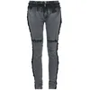 Image de Rock Rebel by EMP Femme Jeans avec Franges appliquées Style Motard W28L32