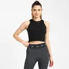 Image de adidas Femme Aeroknit Crop T Shirt, Noir, L EU