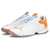 Image de PUMA Unisex Adults' Sport Shoes SOLARATTACK RCT Tennis Shoes, PUMA WHITE-ULTRA ORANGE-TEAM LIGHT BLUE, 40
