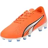 Image de PUMA Unisex Kids' Sport Shoes ULTRA PLAY FG/AG JR Soccer Shoes, ULTRA ORANGE-PUMA WHITE-BLUE GLIMMER, 38