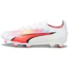 Image de PUMA Chaussures de Football Blanches/Oranges Homme Ultra Ultimate FG/AG