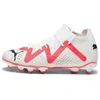 Image de PUMA Future Match Fg/Ag Jr, Scarpe da Calcio, White Black Fire Orchid 01, 43 EU