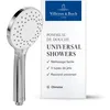 Image de Villeroy & Boch Universal Showers Pommeau de Douche, douchette élégante avec 3 jets et EasyClean, économie d'eau, anti-retour, raccord universel   Chromé