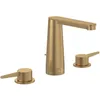 Image de Mitigeur lavabo 3 trous VILLEROY ET BOCH Conum sans tirette Brushed Gold