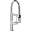 Image de Villeroy & Boch Steel Expert Compact Window robinetterie cuisine, haute pression avec possibilité d’installation devant une fenêtre et douchette magnét., flux laminaire, hteur bec 147 mm, Acier inox.