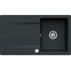 Image de V&B Évier encastré Siluet 50 Flat avec garniture vidage, excentrique, noir pur