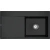 Image de V&B Évier encastré Subway Style 50 Flat droit, avec garniture vidage, pure black