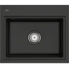 Image de V&B Évier encastré Subway Style 60 S Flat droite, avec garniture, pure black
