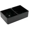Image de V&B Évier double bac 80 x m avec garniture vidage, excentrique, noir pur