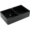 Image de V&B Évier double bac 90 x avec garniture et robinet, noir pur