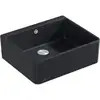 Image de V&B Évier simple bac 60 x m avec garniture vidage, excentrique, noir pur