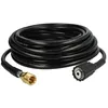 Image de vhbw Tuyau de rallonge 15 m compatible avec Kärcher K6, K 5.91 MD T 200, K 6.80 M T 250 nettoyeur haute pression avec connexion M22 x 1,5, noir