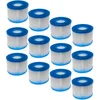 Image de vhbw 12x Cartouche filtrante Type S1 Compatible avec Intex PureSpa 28423E, 28443E, 28453E Spa, Bain à remous - Filtre de Rechange, Blanc/Bleu