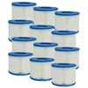 Image de vhbw 12x Cartouche filtrante Type VI Compatible avec HWC PH050011, E32, PH050012, PH050017 Spa, Bain à remous - Filtre de Rechange Blanc/Bleu