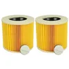 Image de vhbw Lot de 2x filtres à cartouche compatible avec Kärcher WD3P Extension Kit, WD 3 Premium aspirateur à sec ou humide - Filtre plissé, jaune